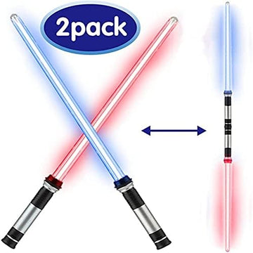 LED Lightsaber Swords - 2 Pack with Sound - 7 Colors - Kids Party Favors