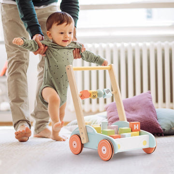 Wooden Baby Walker Push With ABC 123 Traffic Sign Gifts For Toddlers 3 Year