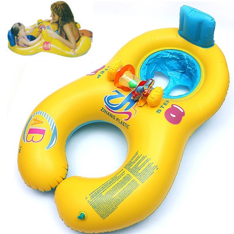 Parent-Child Swim Ring: Double Swimming Fun Multi-Pattern Options