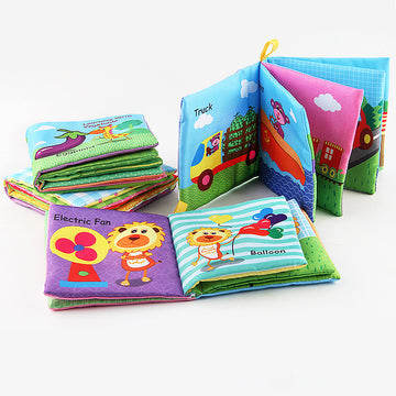 Baby 3D Palm Cloth Book: English Animal Learning