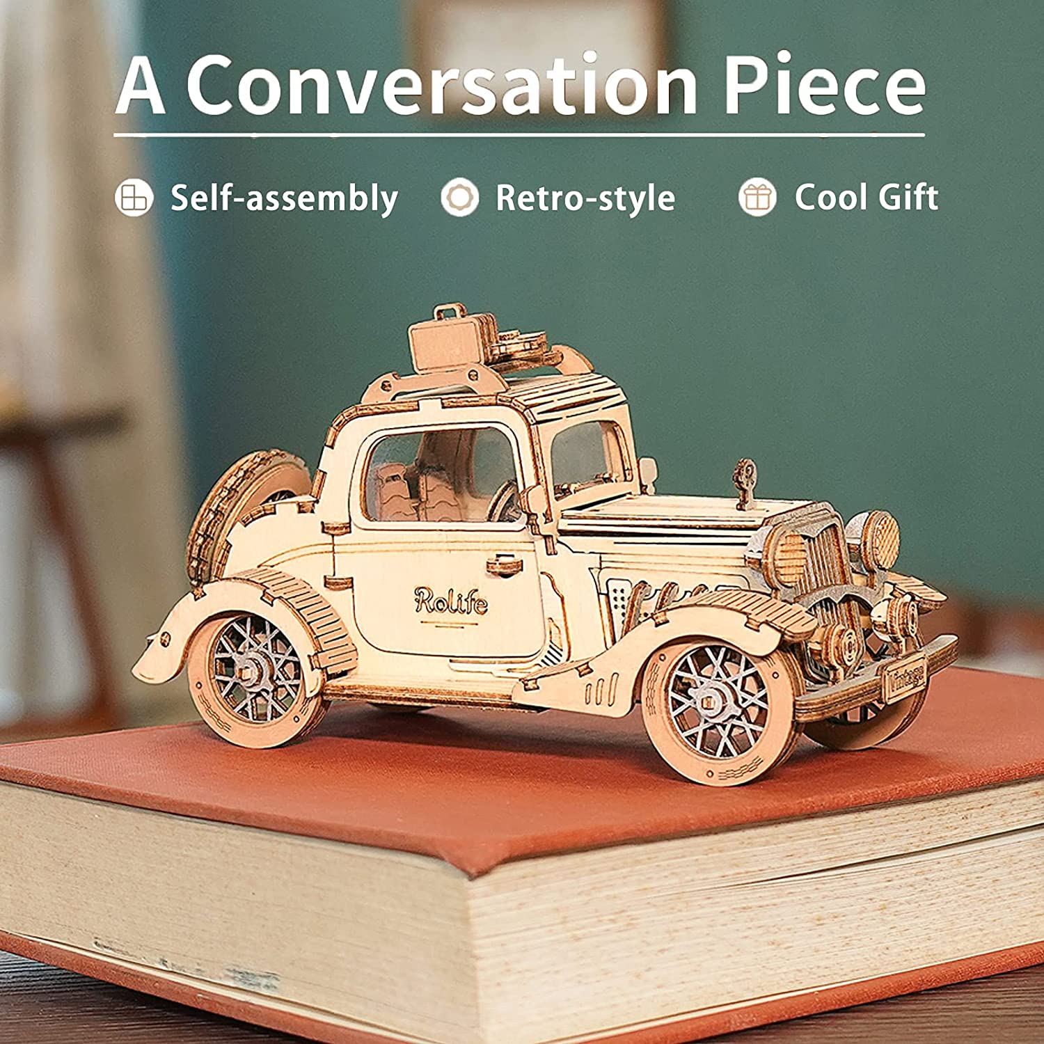 Vintage Car Model 3D Wooden Puzzle Toys For Chilidren Kids