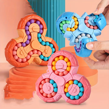 Magic Bean Puzzle Toy - 2-in-1 Cube and Spinner - Brain Teaser Game