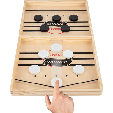 Fast Sling Puck Game: Exciting Wood Table Hockey - Fun for All Ages!